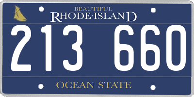 RI license plate 213660