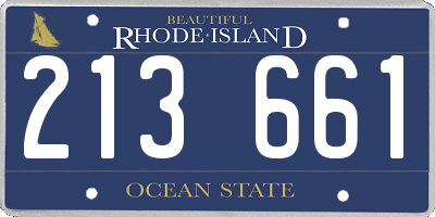RI license plate 213661