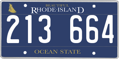 RI license plate 213664