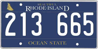 RI license plate 213665