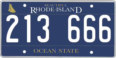 RI license plate 213666