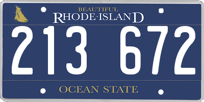 RI license plate 213672