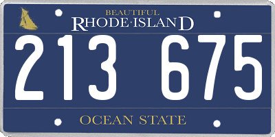 RI license plate 213675