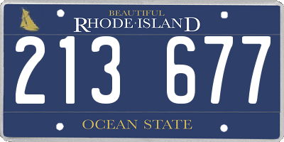 RI license plate 213677