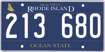 RI license plate 213680