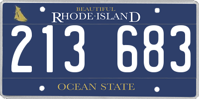 RI license plate 213683