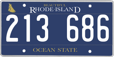 RI license plate 213686