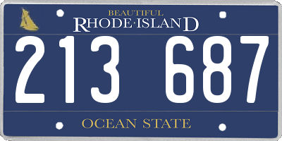 RI license plate 213687