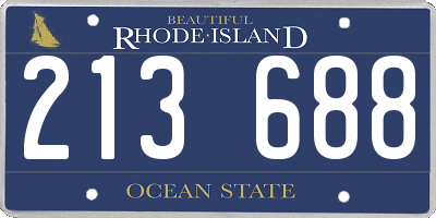 RI license plate 213688