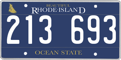 RI license plate 213693