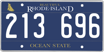 RI license plate 213696