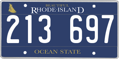 RI license plate 213697