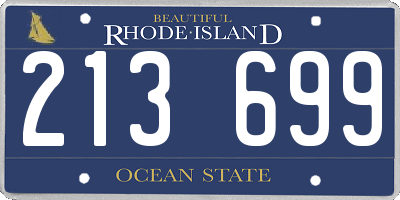 RI license plate 213699