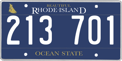 RI license plate 213701