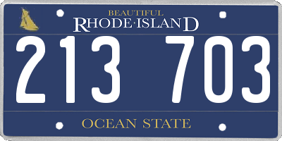 RI license plate 213703