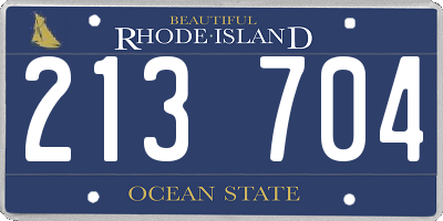 RI license plate 213704