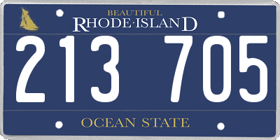 RI license plate 213705