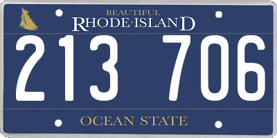 RI license plate 213706