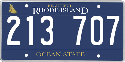 RI license plate 213707