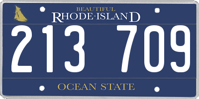 RI license plate 213709