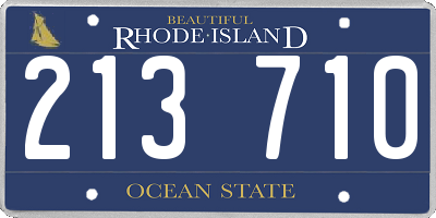 RI license plate 213710