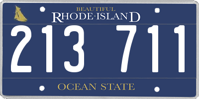 RI license plate 213711