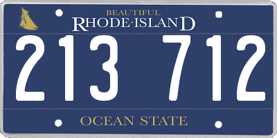 RI license plate 213712