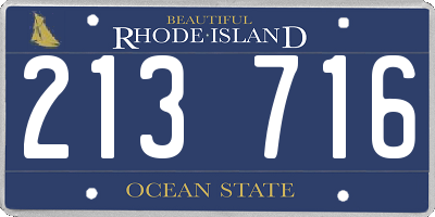 RI license plate 213716