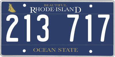 RI license plate 213717