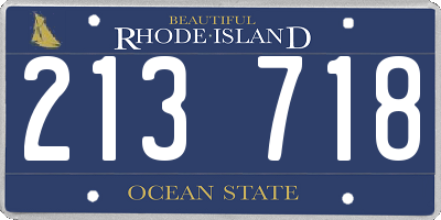 RI license plate 213718