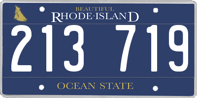 RI license plate 213719
