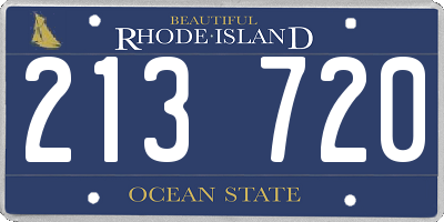 RI license plate 213720