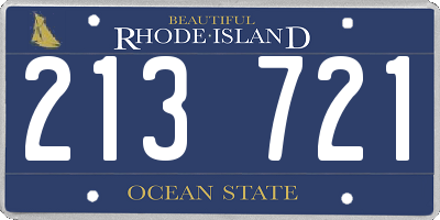 RI license plate 213721