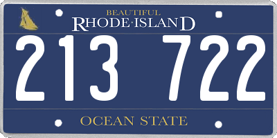 RI license plate 213722