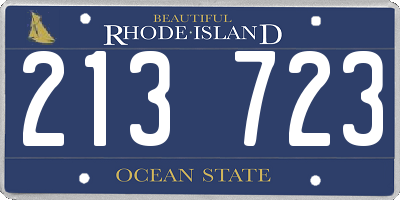 RI license plate 213723