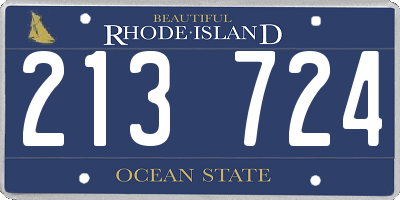 RI license plate 213724