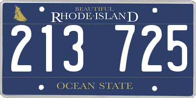 RI license plate 213725