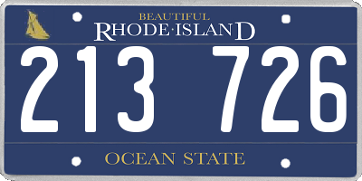 RI license plate 213726