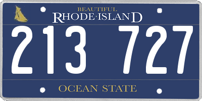 RI license plate 213727