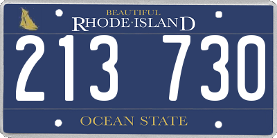 RI license plate 213730