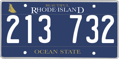 RI license plate 213732
