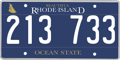 RI license plate 213733