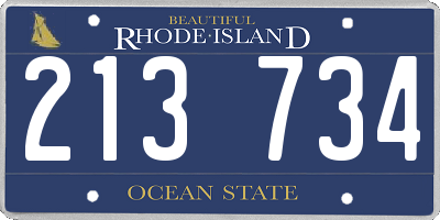 RI license plate 213734