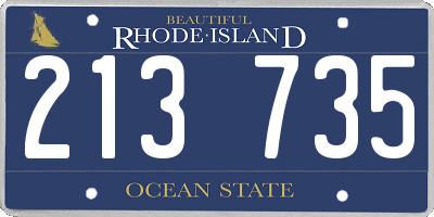 RI license plate 213735