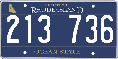 RI license plate 213736