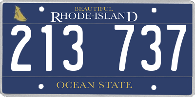 RI license plate 213737