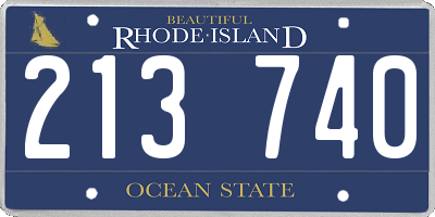 RI license plate 213740