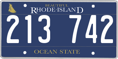RI license plate 213742