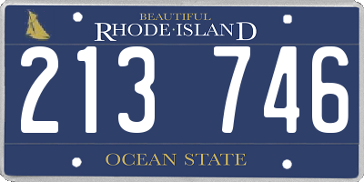 RI license plate 213746