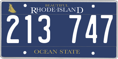 RI license plate 213747
